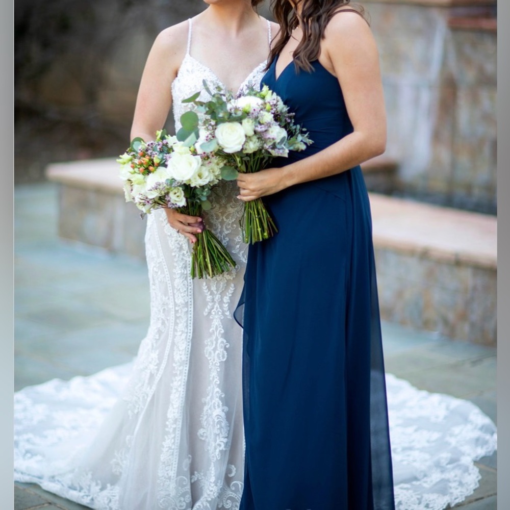 Elegant Azazie Navy Blue Dress